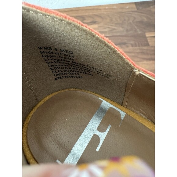 Elle Women’s Peep Toe Wedge Heels Orange Size 6 M Elfleuorange - Picture 11 of 13